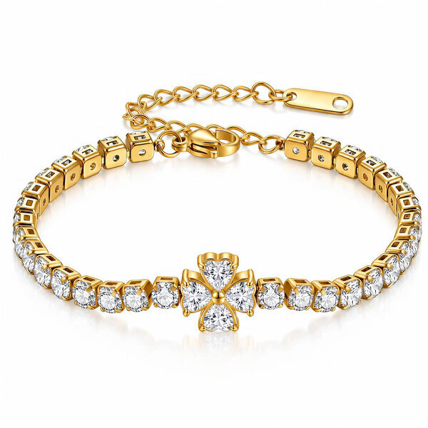 "Flower" PVD Gold-Plated Stainless Steel Bracelet - Intensity