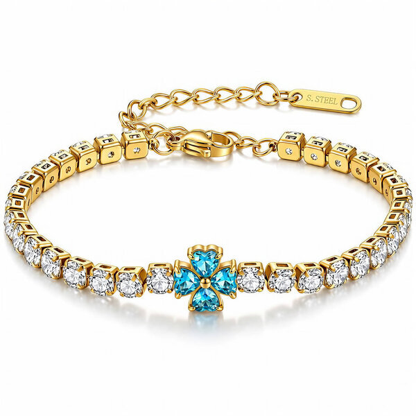 "Flower" PVD Gold-Plated Stainless Steel Bracelet - Intensity