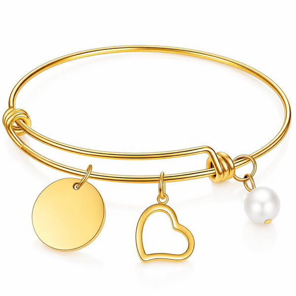 "Heart" PVD Gold-Plated Stainless Steel Bracelet - Intensity