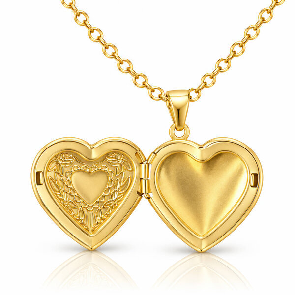 Engraving-ready "Heart" PVD Gold-Plated Steel Necklace - Intensity