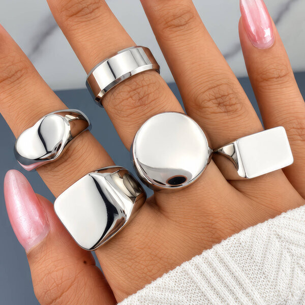 Engraving-ready "Heart" Stainless Steel Ring - Intensity