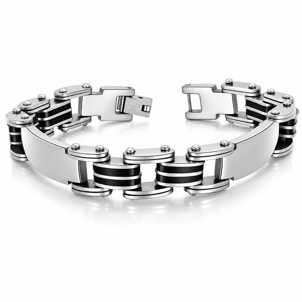Engraving-ready Men's Stainless Steel Bracelet - Prime Code