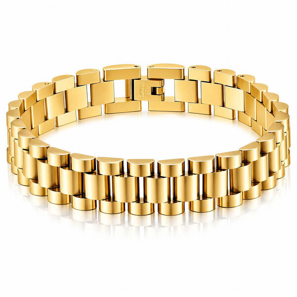 Men's PVD Gold-Plated Stainless Steel Bracelet - Prime Code