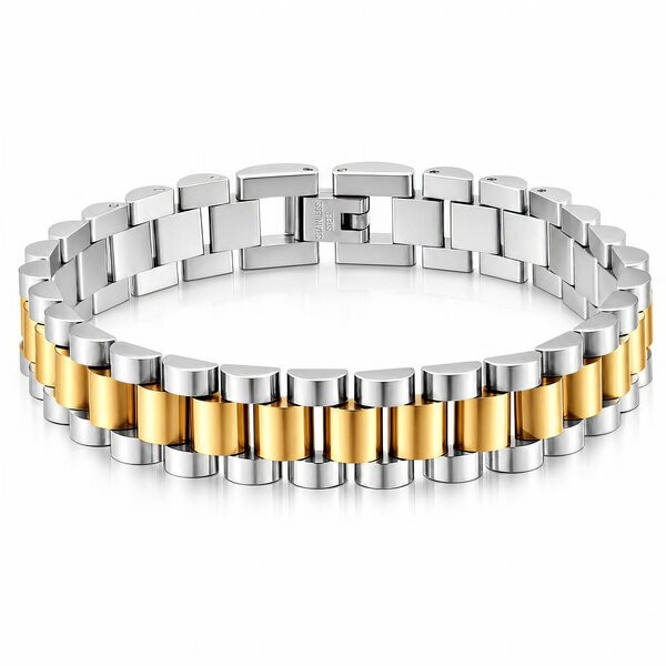 Men's PVD Gold-Plated Stainless Steel Bracelet - Prime Code