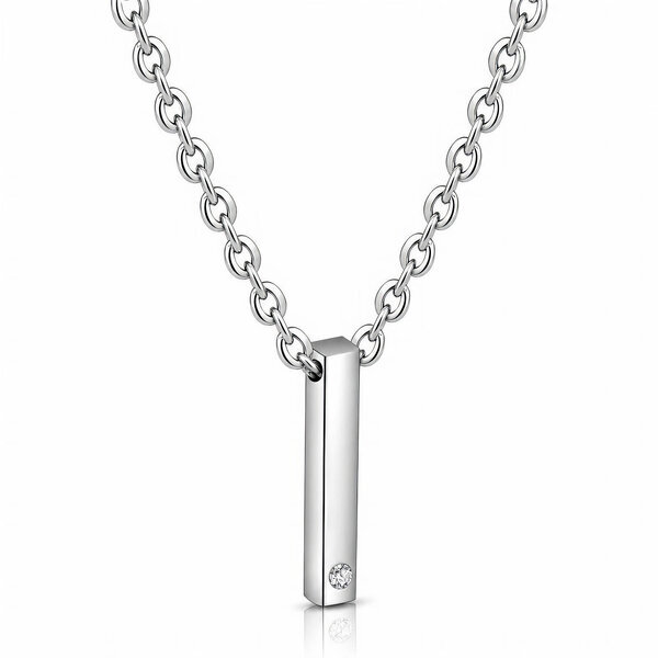 Engraving-ready Men's Stainless Steel Necklace - Prime Code