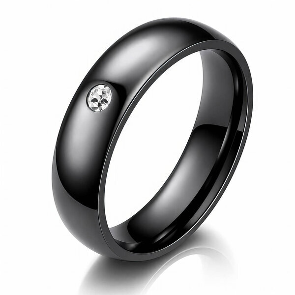 Men's Black PVD (TiCN) Stainless Steel Ring - Prime Code