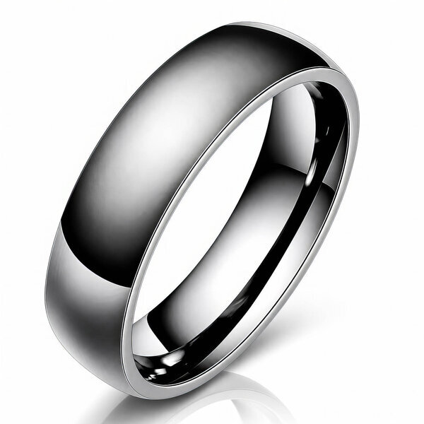 Engraving-ready Men's Black PVD Steel Ring - Prime Code