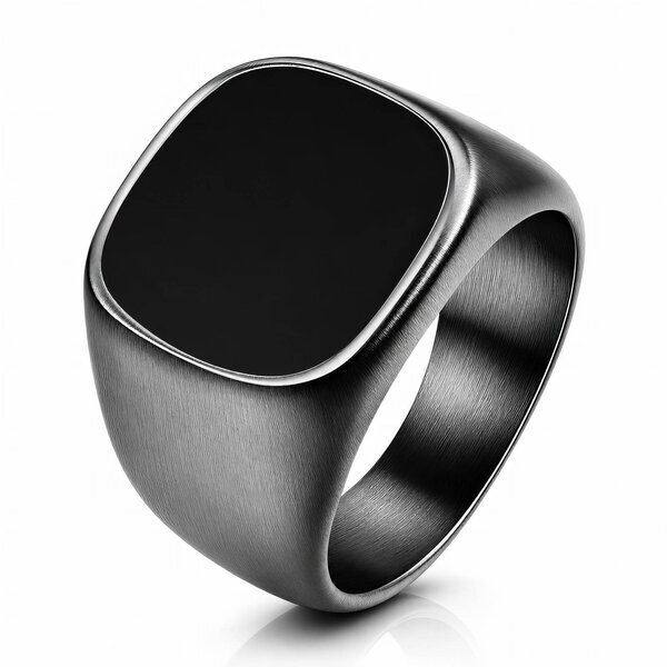 Men's Black PVD (TiCN) Stainless Steel Ring - Prime Code