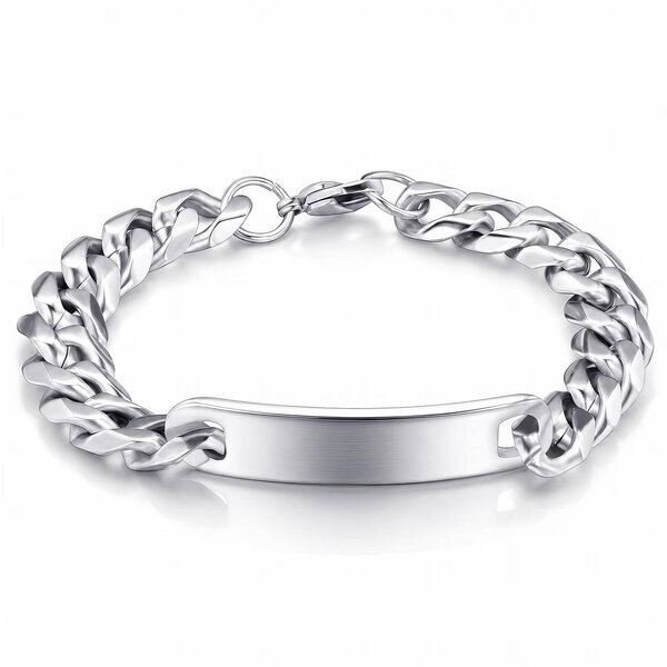 Engraving-ready Men's Stainless Steel Bracelet - Prime Code