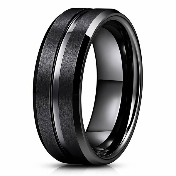 Men's Black PVD (TiCN) Stainless Steel Ring - Prime Code