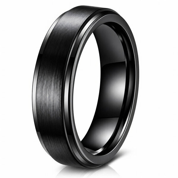 Men's Black PVD (TiCN) Stainless Steel Ring - Prime Code
