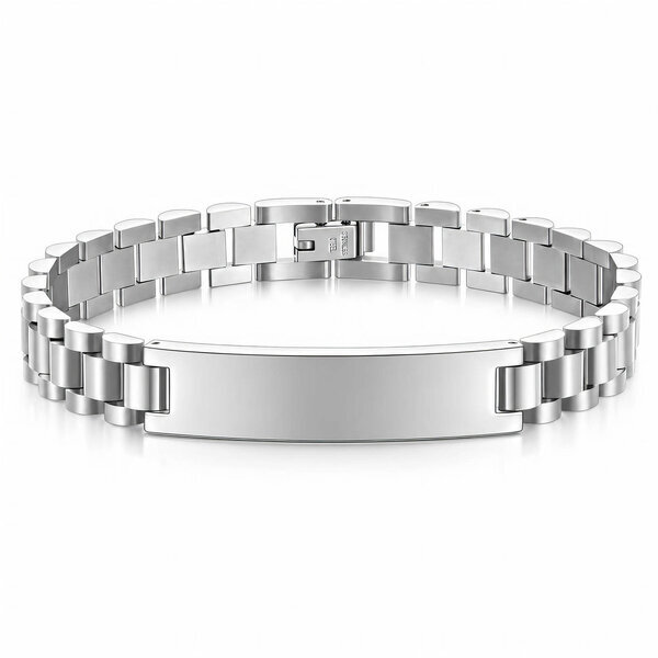 Engraving-ready Men's Stainless Steel Bracelet - Prime Code