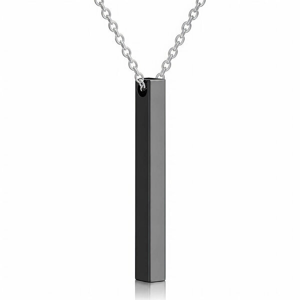 Engraving-ready Men's Black PVD Steel Necklace - Prime Code