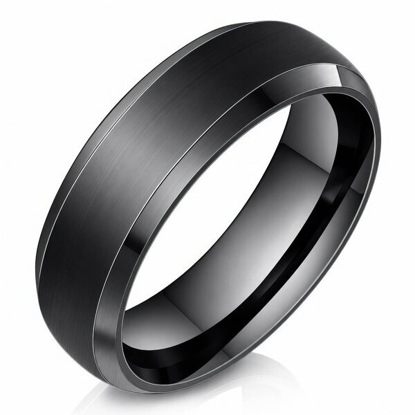 Men's Black PVD (TiCN) Stainless Steel Ring - Prime Code
