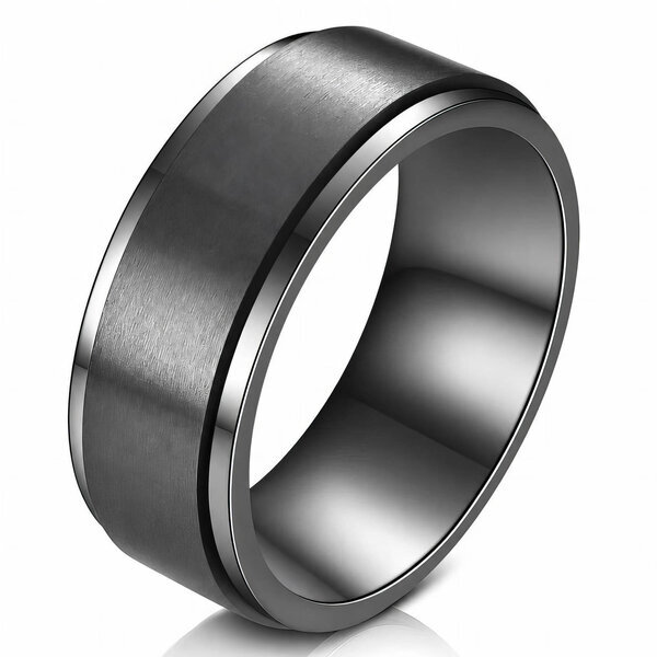 Men's Black PVD (TiCN) Stainless Steel Ring - Prime Code