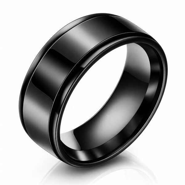 Men's Black PVD (TiCN) Stainless Steel Ring - Prime Code