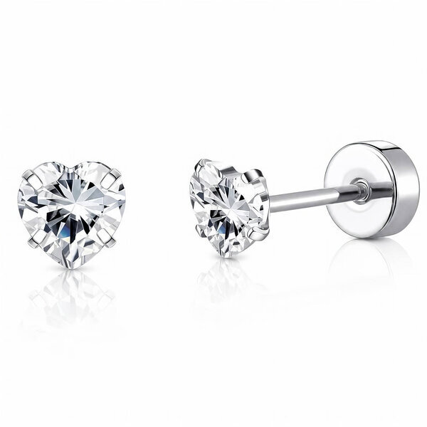 "Hearts" Stainless Steel Earrings - Ear Stack