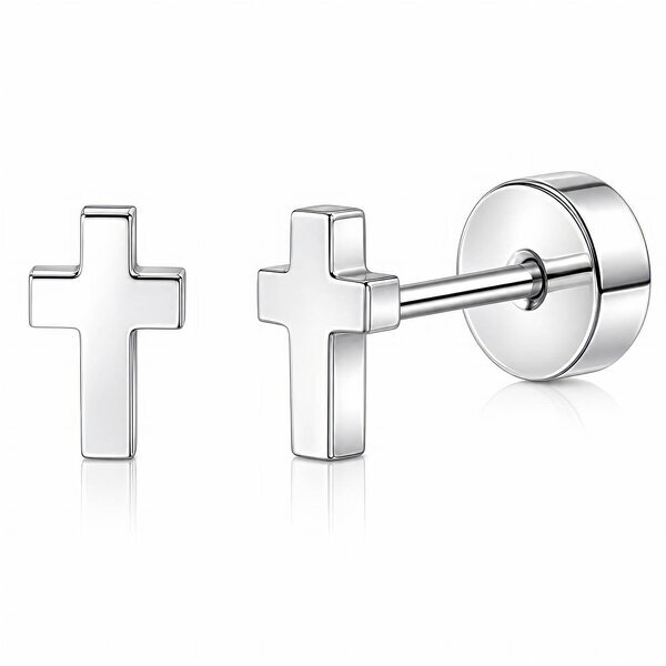 "Cross" Stainless Steel Earrings - Ear Stack