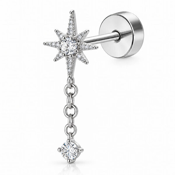"Star" Stainless Steel Single Earring - Ear Stack