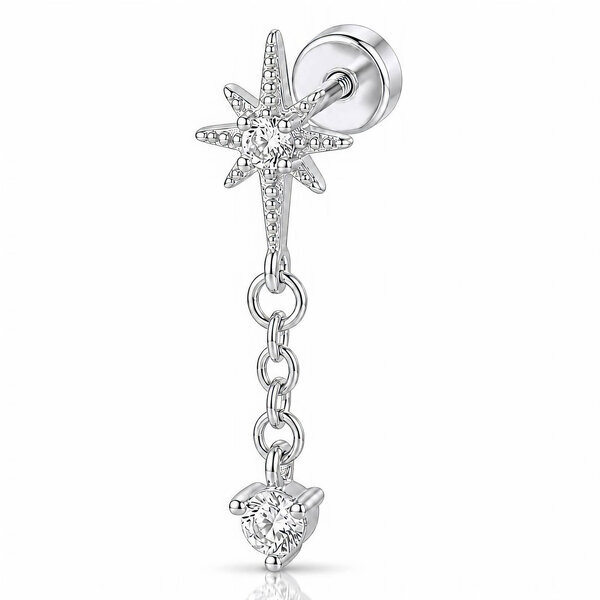 "Star" Stainless Steel Single Earring - Ear Stack