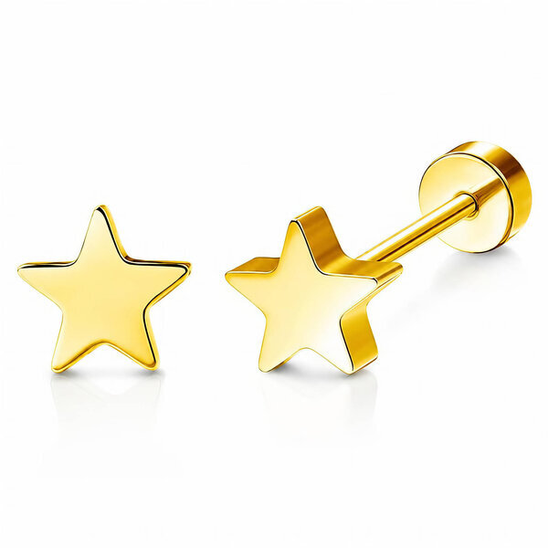 "Stars" PVD Gold-Plated Stainless Steel Earrings - Ear Stack