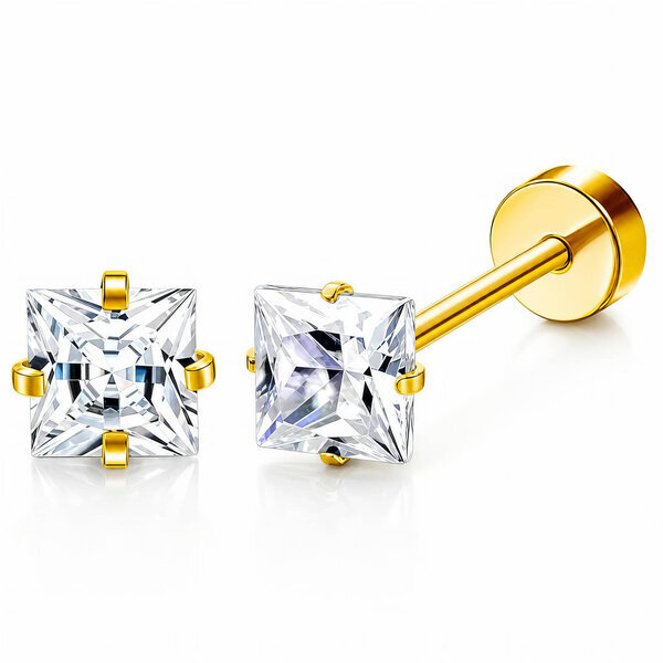 PVD Gold-Plated Stainless Steel Earrings - Ear Stack