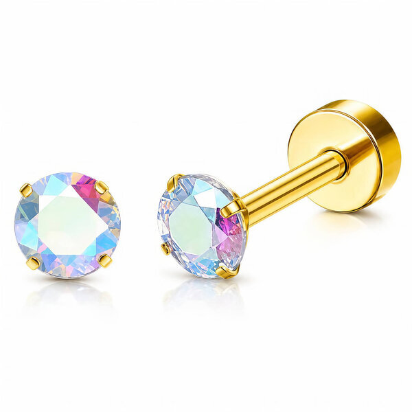 PVD Gold-Plated Stainless Steel Earrings - Ear Stack