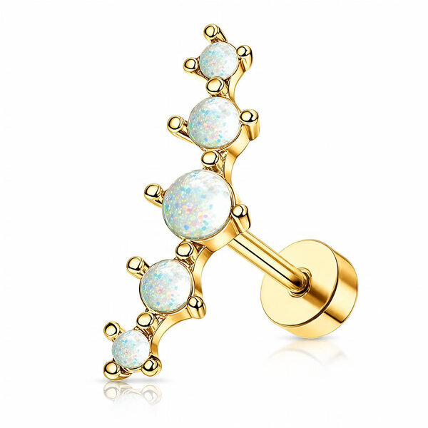 PVD Gold-Plated Stainless Steel Single Earring - Ear Stack
