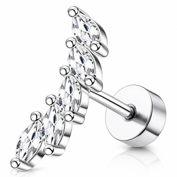"Leaves" Stainless Steel Single Earring - Ear Stack