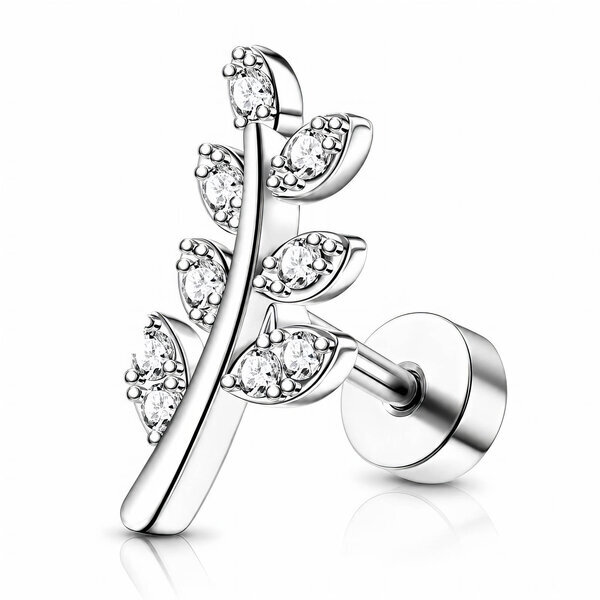 "Leaves" Stainless Steel Single Earring - Ear Stack
