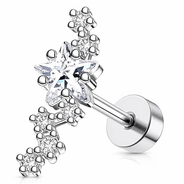 "Stars" Stainless Steel Single Earring - Ear Stack