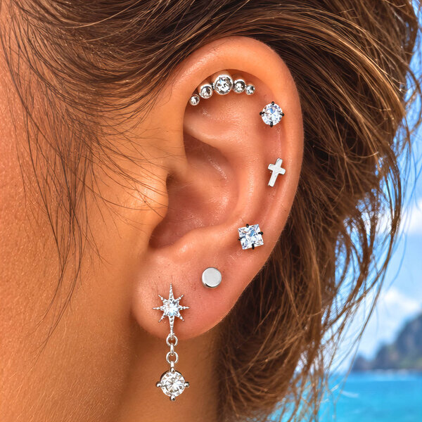 Stainless Steel Single Earring - Ear Stack