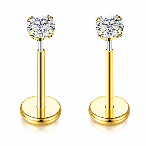 PVD Gold-Plated Stainless Steel Earrings - Ear Stack