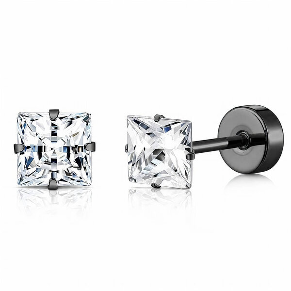 Black PVD (TiCN) Stainless Steel Earrings - Ear Stack