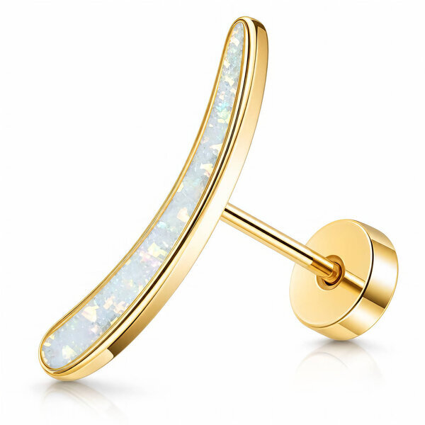 PVD Gold-Plated Stainless Steel Single Earring - Ear Stack