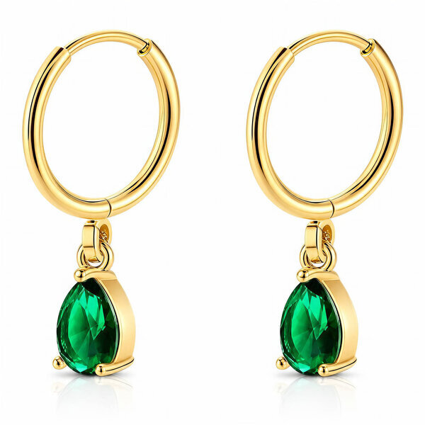 "Teardrop" PVD Gold-Plated Steel Earrings - Ear Stack