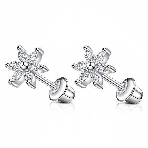 "Flowers" Stainless Steel Earrings - Ear Stack