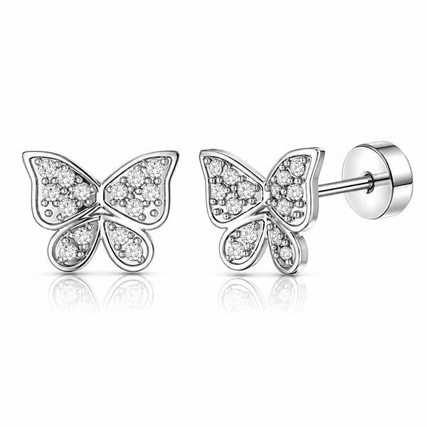 "Butterflies" Stainless Steel Earrings - Ear Stack