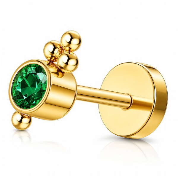 PVD Gold-Plated Stainless Steel Single Earring - Ear Stack