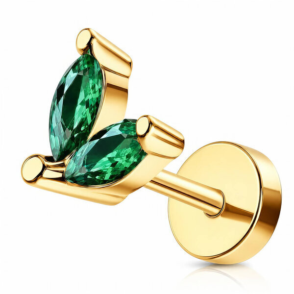 "Heart" PVD Gold-Plated Steel Single Earring - Ear Stack