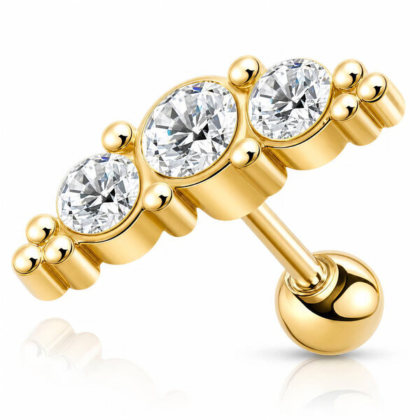 PVD Gold-Plated Stainless Steel Single Earring - Ear Stack
