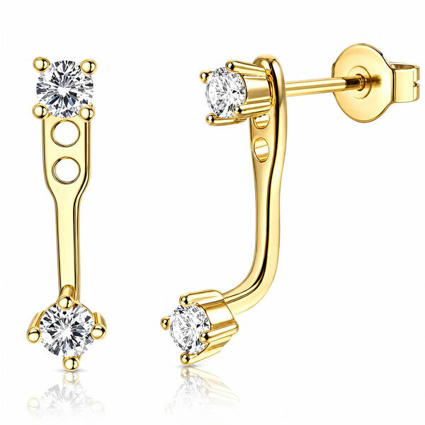 PVD Gold-Plated Stainless Steel Earrings - Ear Stack