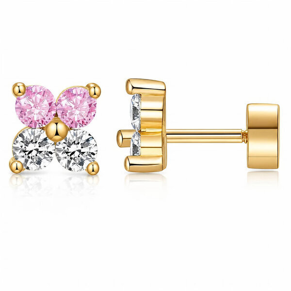 "Butterflies" PVD Gold-Plated Steel Earrings - Ear Stack