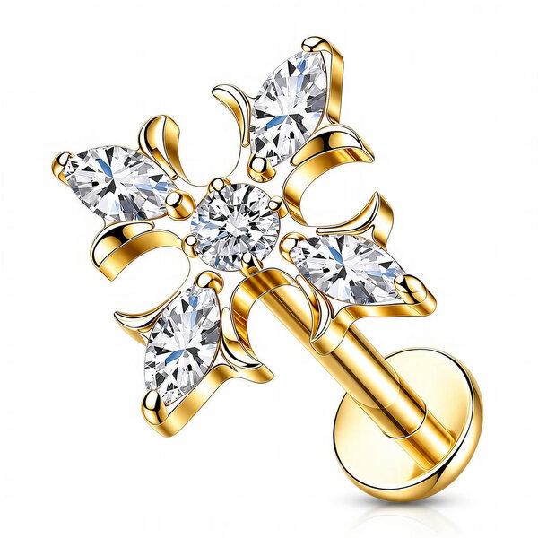 PVD Gold-Plated Stainless Steel Single Earring - Ear Stack