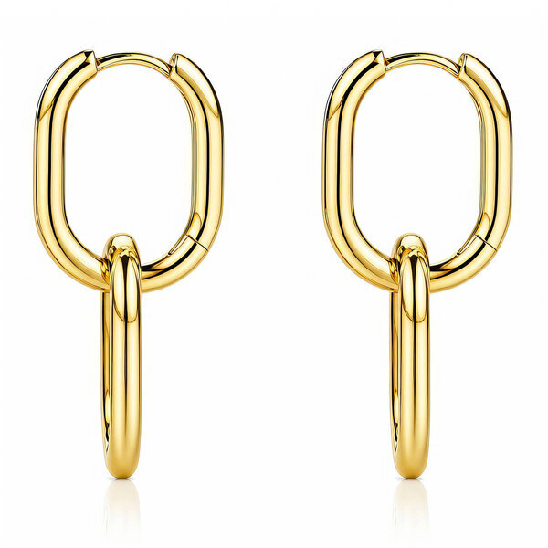 PVD Gold-Plated Stainless Steel Earrings - Ear Stack