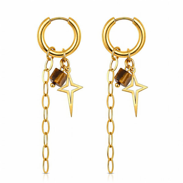 "Stars" PVD Gold-Plated Steel Earrings - Bubble Pop