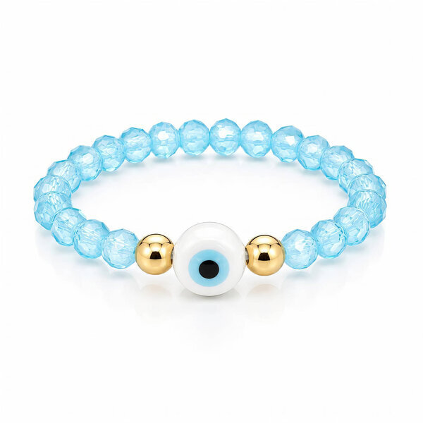 "Evil Eye" PVD Gold-Plated Glass Ring - Bubble Pop