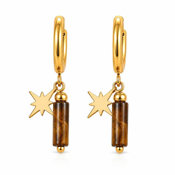 "Stars" PVD Gold-Plated Steel Earrings - Bubble Pop