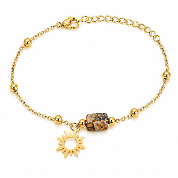 "Sun" PVD Gold-Plated Stainless Steel Bracelet - Bubble Pop