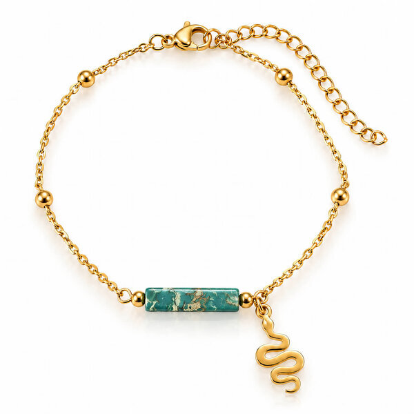 "Snake" PVD Gold-Plated Steel Bracelet - Bubble Pop
